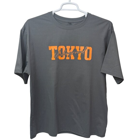 Tokyo Underground Graphic T-Shirt Men XL Gray Orange Car Drift Racing Design - Picture 1 of 5
